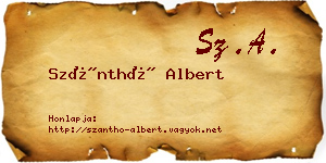 Szánthó Albert névjegykártya
