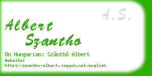 albert szantho business card